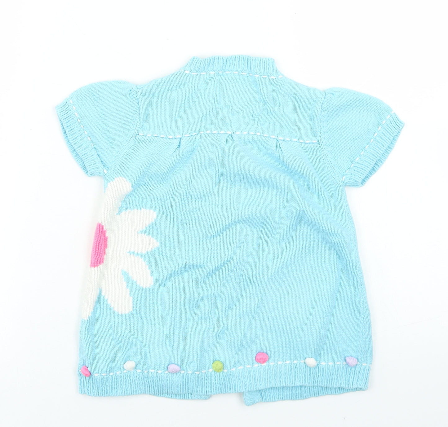 NEXT Girls Blue Crew Neck  Cotton Cardigan Jumper Size 3-4 Years  Button - In The Night Garden