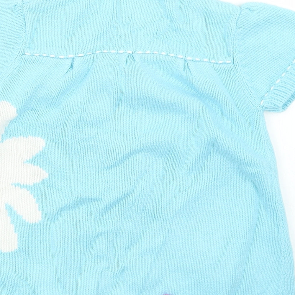 NEXT Girls Blue Crew Neck  Cotton Cardigan Jumper Size 3-4 Years  Button - In The Night Garden