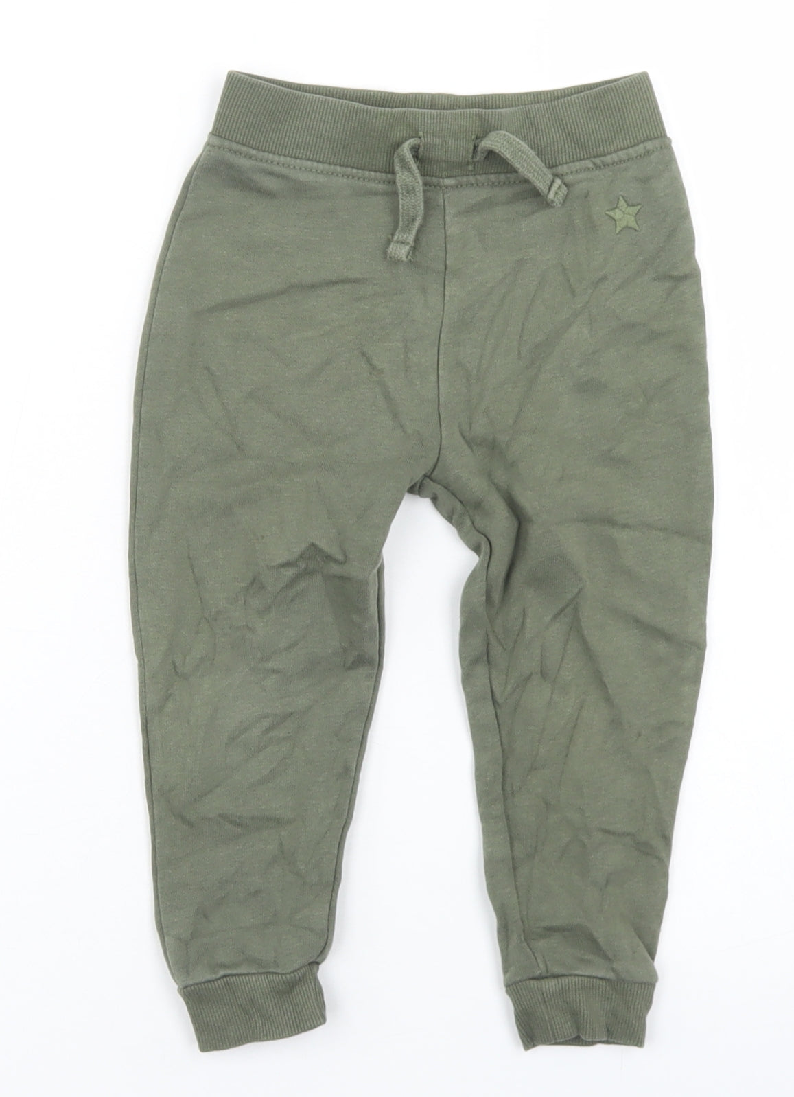 Dunnes Stores Girls Green  Cotton Jogger Trousers Size 18-24 Months