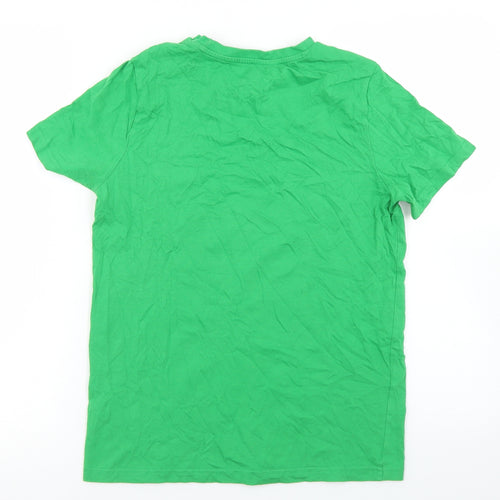 F&F Boys Green  Cotton Basic T-Shirt Size 11-12 Years Crew Neck  - League Champions, Football