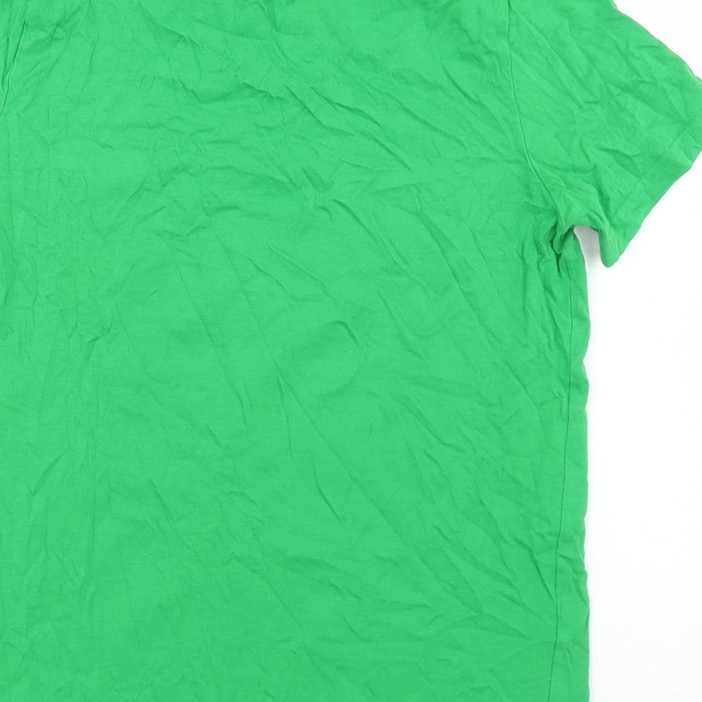 F&F Boys Green  Cotton Basic T-Shirt Size 11-12 Years Crew Neck  - League Champions, Football
