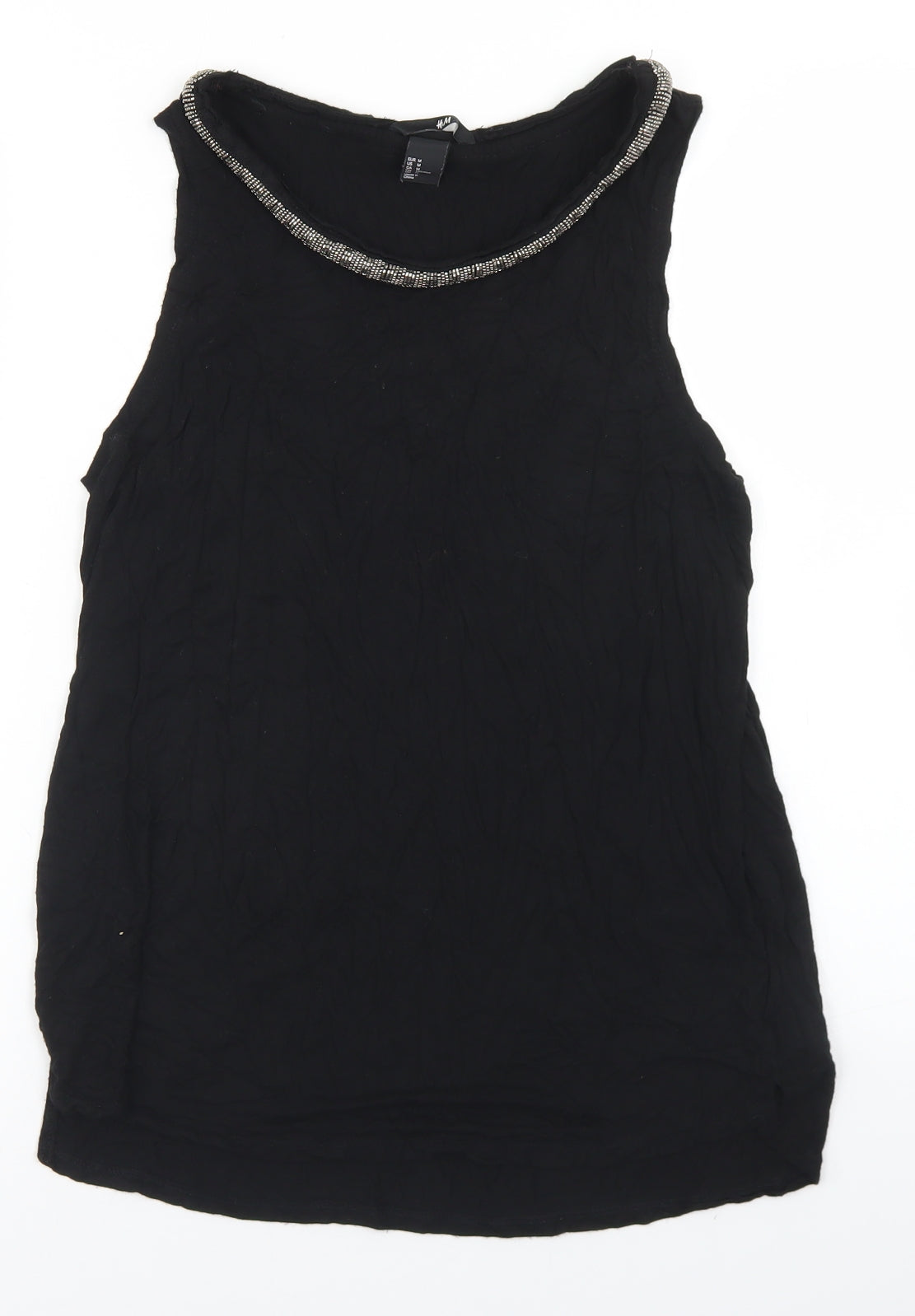 H&M Womens Black  Viscose Basic Tank Size M Round Neck