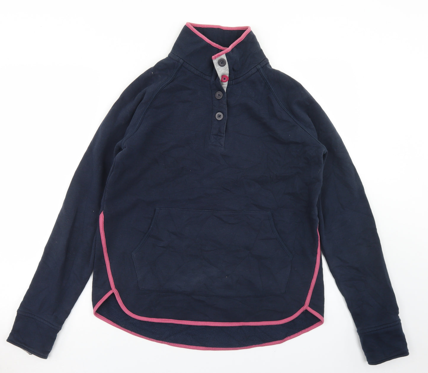 TU Womens Blue  Cotton Pullover Sweatshirt Size 10  Button