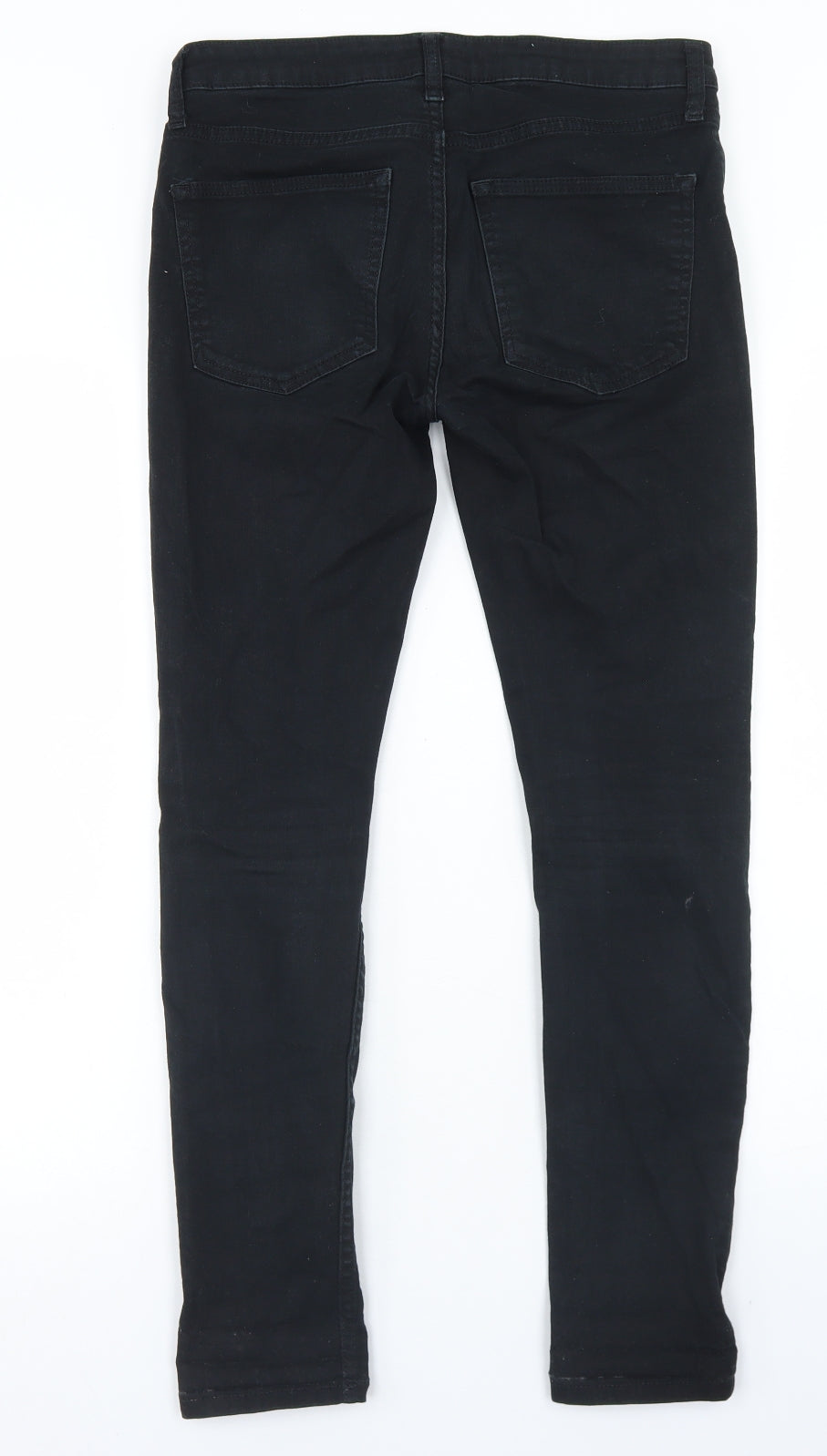 Topman Mens Black  Cotton Skinny Jeans Size 30 in L30 in Regular Button