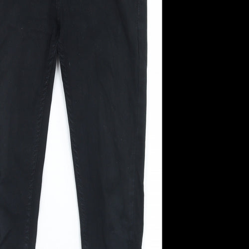 Topman Mens Black  Cotton Skinny Jeans Size 30 in L30 in Regular Button