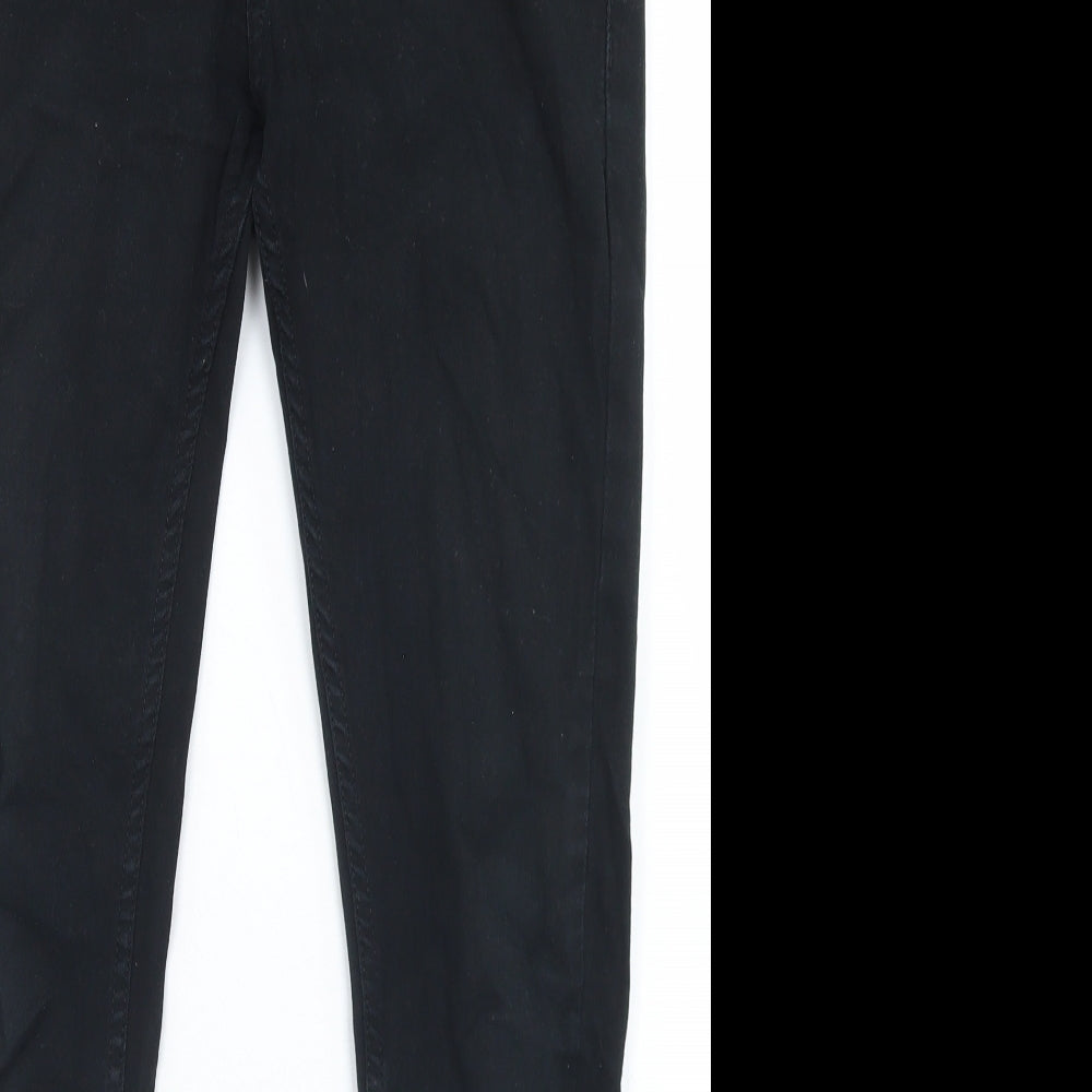 Topman Mens Black  Cotton Skinny Jeans Size 30 in L30 in Regular Button