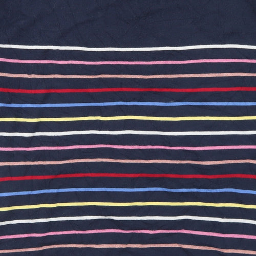 NEXT Womens Blue Round Neck Striped Cotton Pullover Jumper Size 14