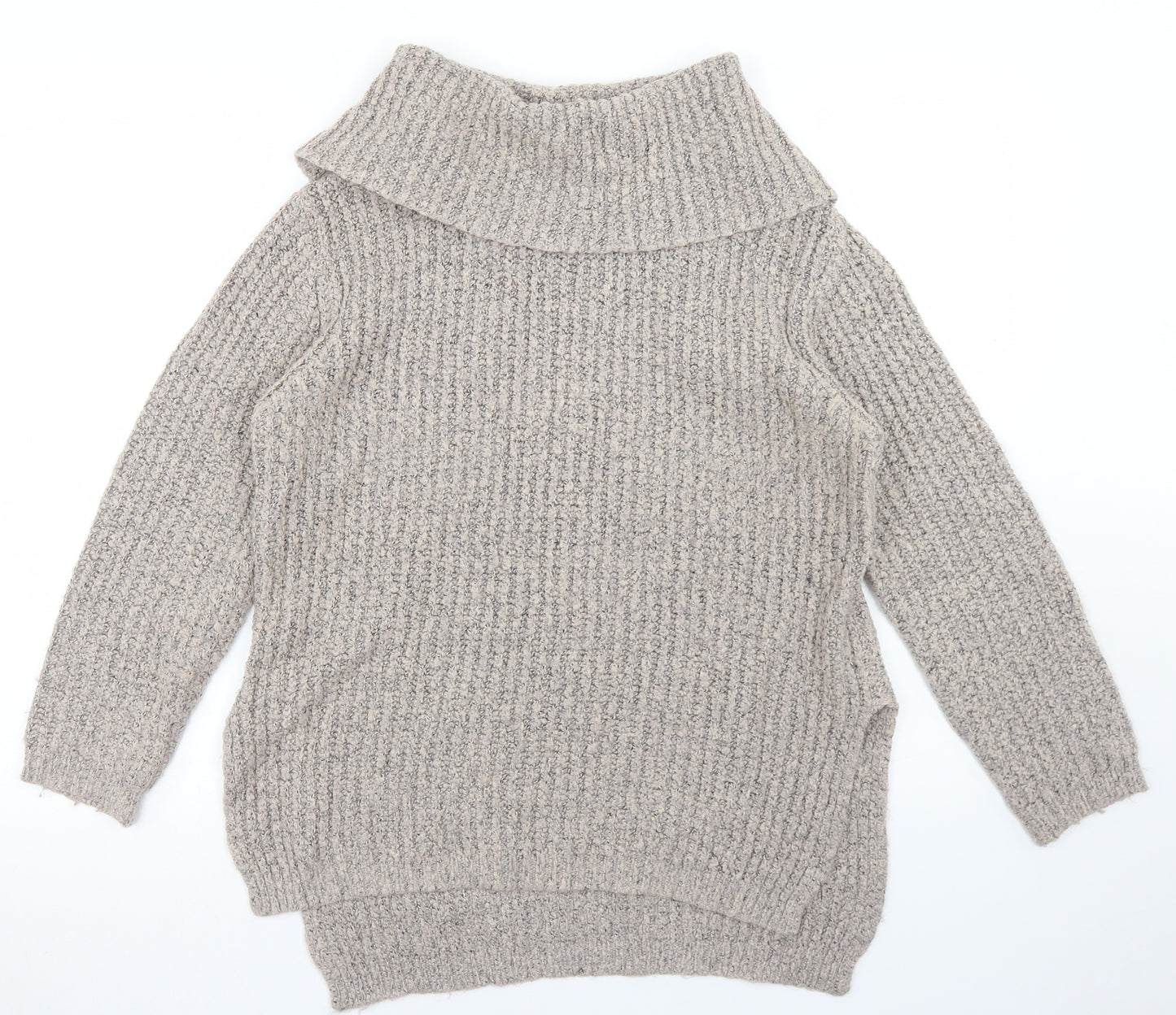 George Womens Beige Roll Neck  Acrylic Pullover Jumper Size 14