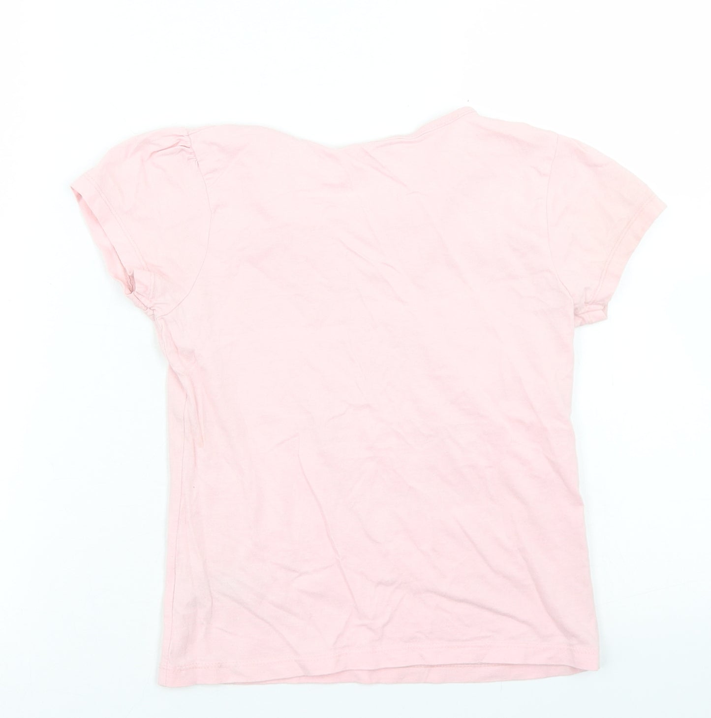Primark Girls Pink  Cotton Basic T-Shirt Size 7-8 Years Crew Neck  - Unicorn