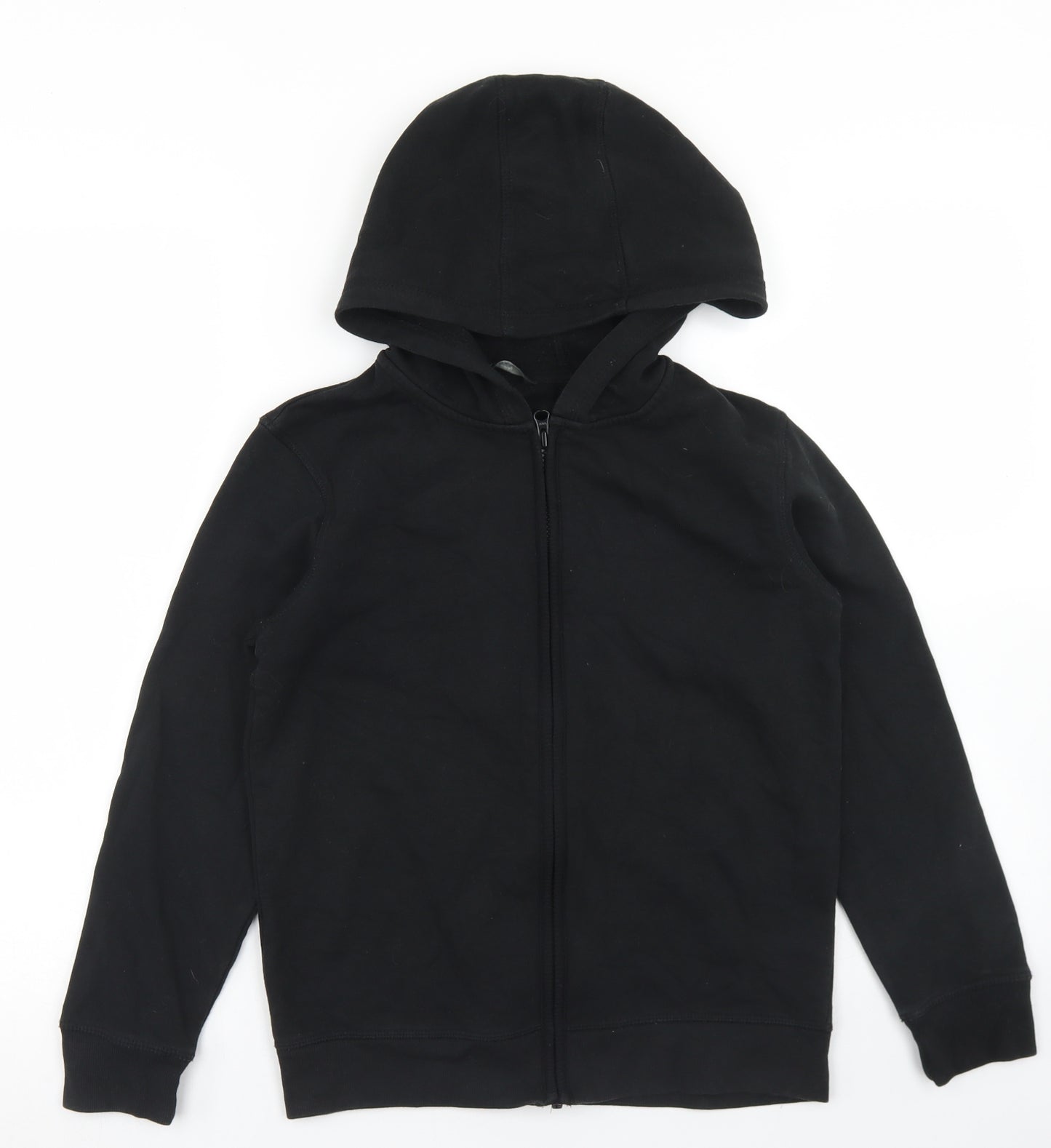 George Boys Black  Cotton Full Zip Hoodie Size 10-11 Years  Zip