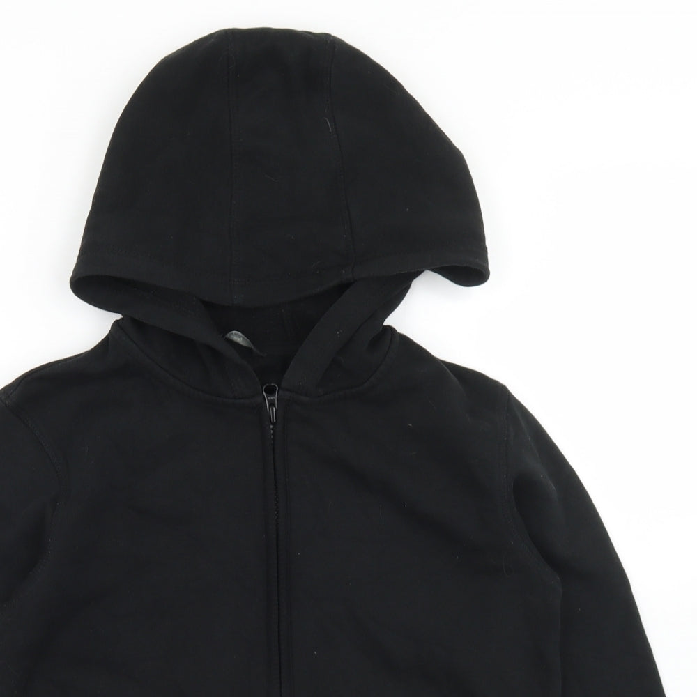 George Boys Black  Cotton Full Zip Hoodie Size 10-11 Years  Zip