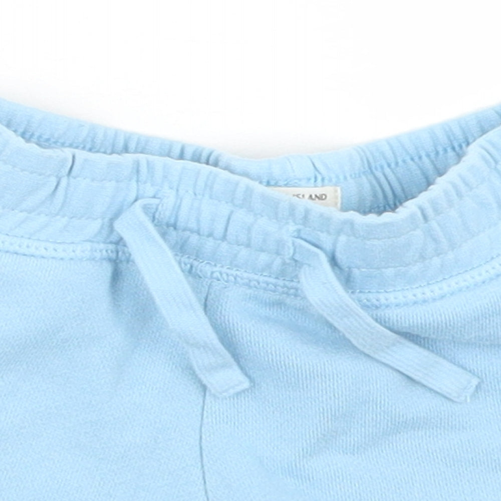 River Island Boys Blue  Cotton Cropped Trousers Size 9-12 Months  Drawstring - Future Leader