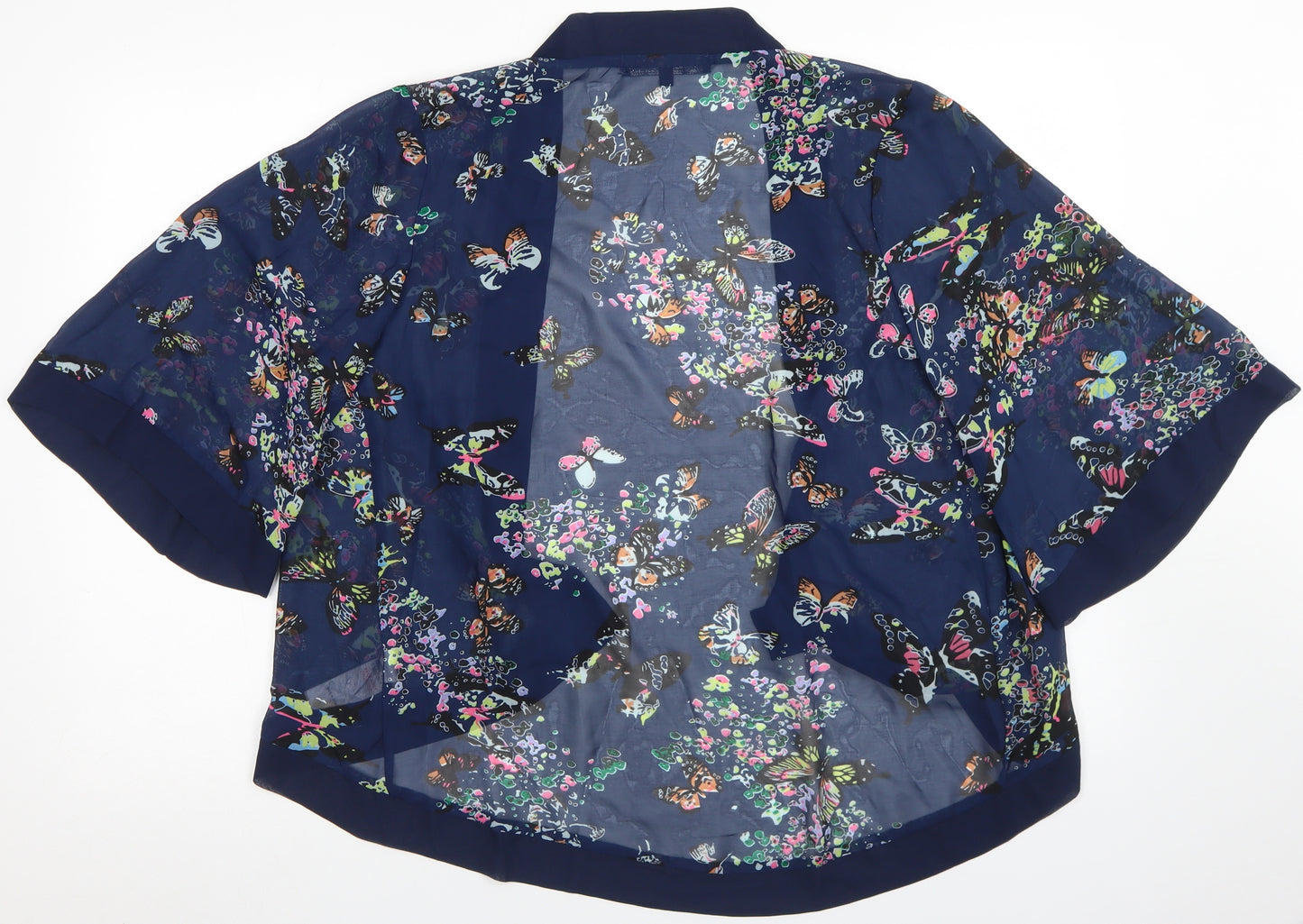 Mela London Womens Blue Floral  Kimono Jacket Size S