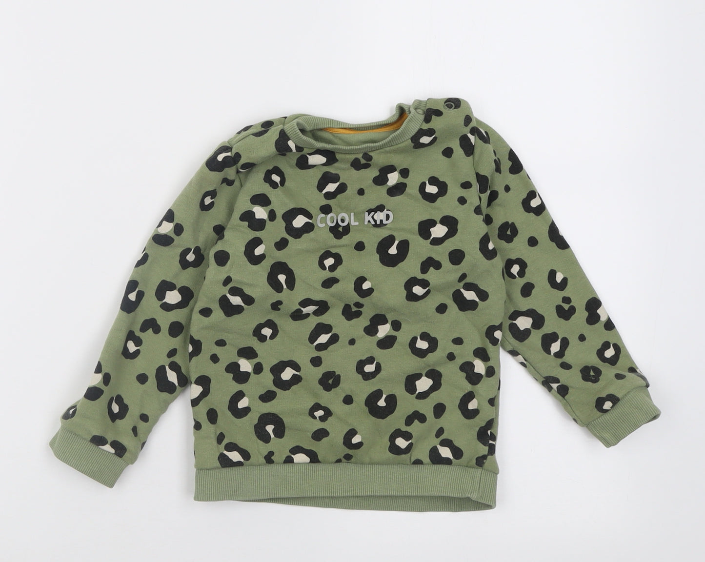F&F Girls Green Animal Print Cotton Pullover Jumper Size 18-24 Months  Pullover - Cool Kid