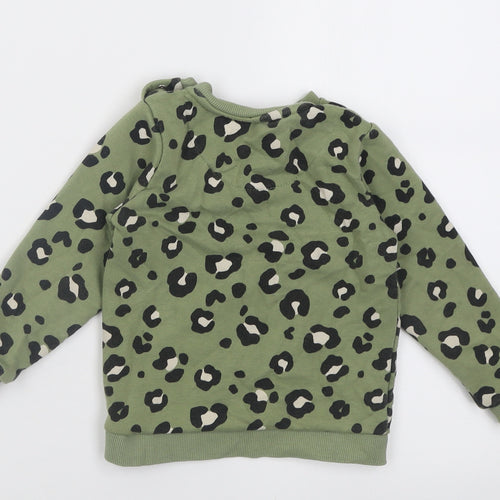 F&F Girls Green Animal Print Cotton Pullover Jumper Size 18-24 Months  Pullover - Cool Kid