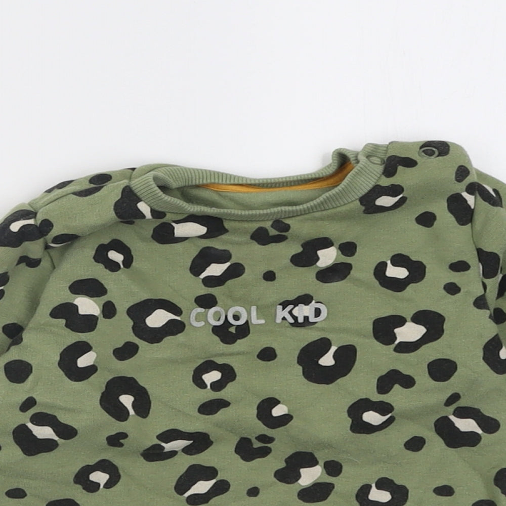 F&F Girls Green Animal Print Cotton Pullover Jumper Size 18-24 Months  Pullover - Cool Kid