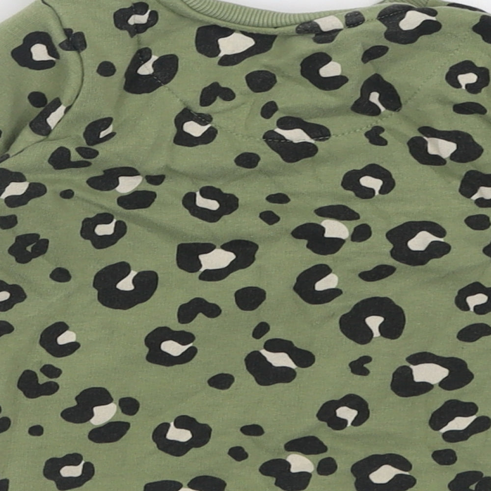 F&F Girls Green Animal Print Cotton Pullover Jumper Size 18-24 Months  Pullover - Cool Kid