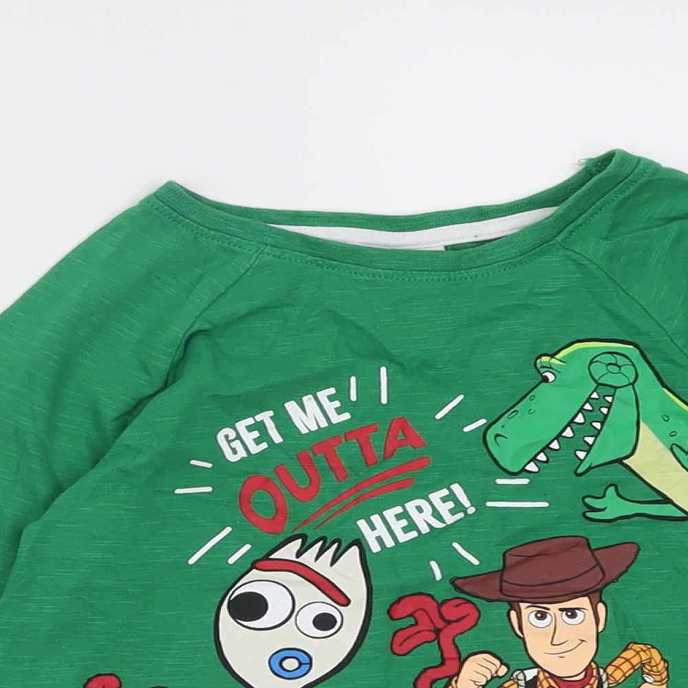 Primark Boys Green  Cotton Basic Casual Size 4-5 Years Crew Neck Pullover - Toy Story