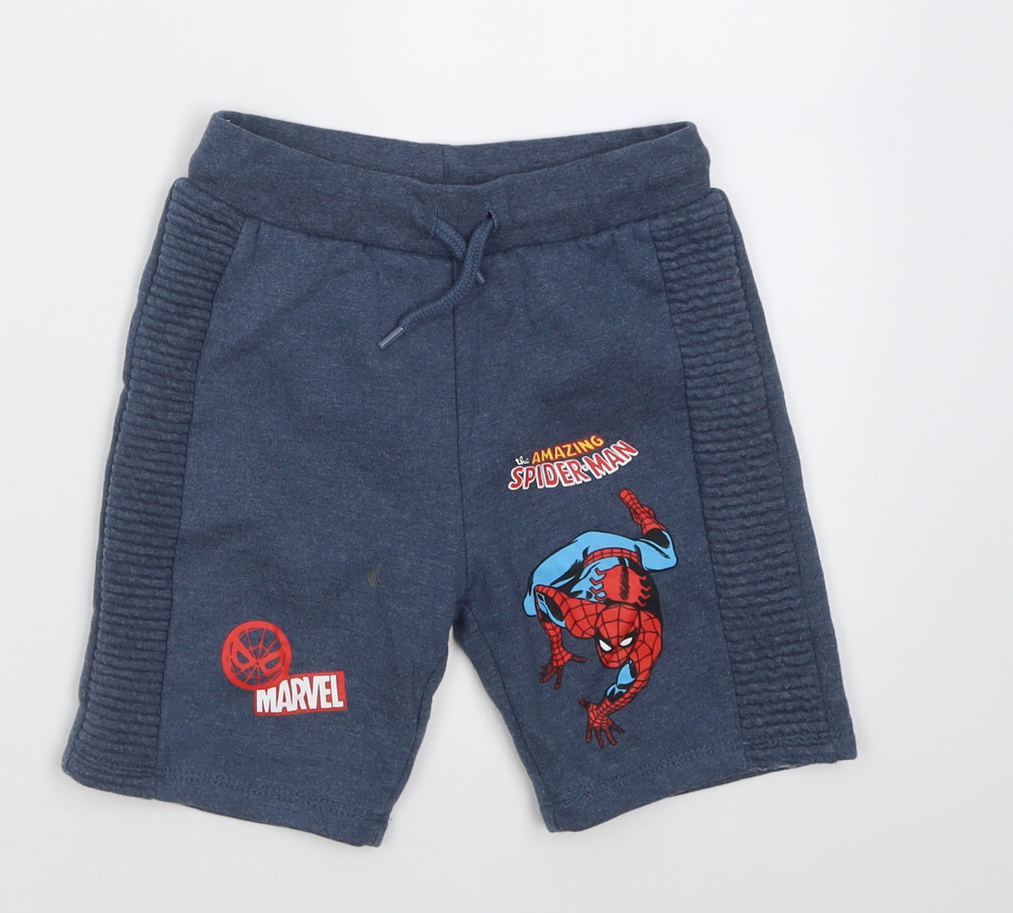 Primark Boys Blue  Coir Sweat Shorts Size 5-6 Years  Regular Tie - Spider Man