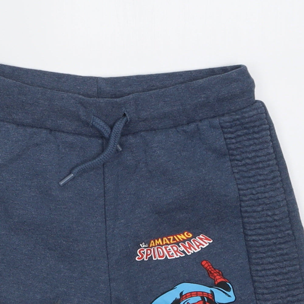Primark Boys Blue  Coir Sweat Shorts Size 5-6 Years  Regular Tie - Spider Man