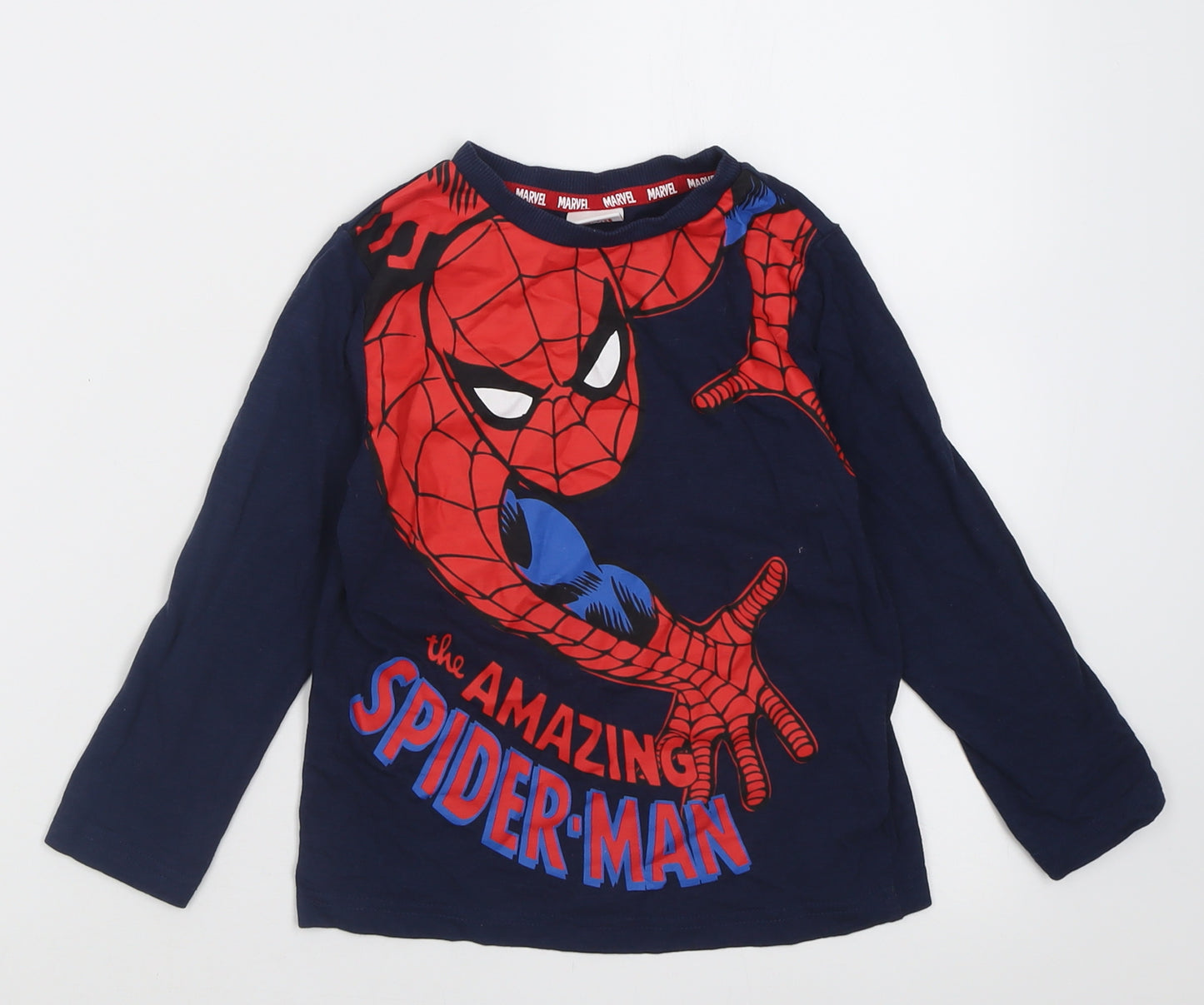 F&F Boys Blue  Cotton Basic Casual Size 4-5 Years Crew Neck Pullover - Spider Man