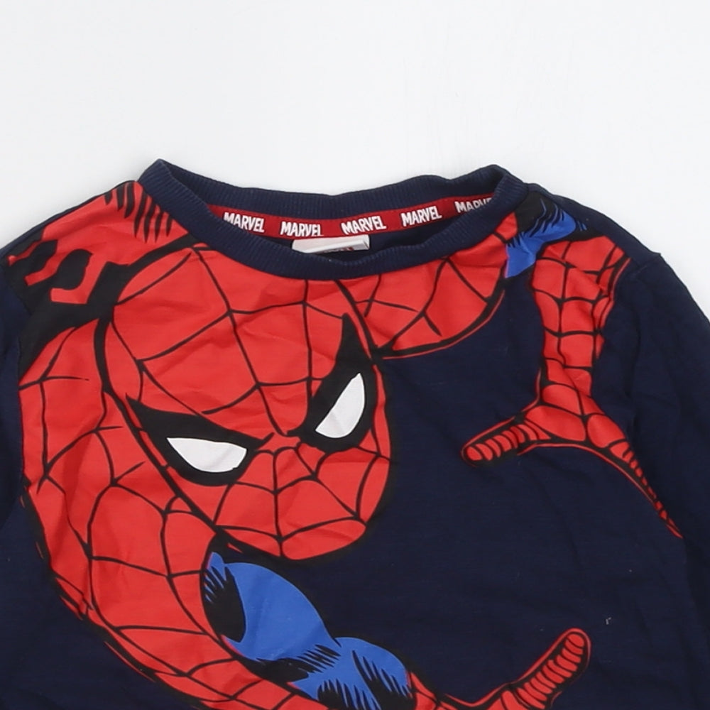 F&F Boys Blue  Cotton Basic Casual Size 4-5 Years Crew Neck Pullover - Spider Man