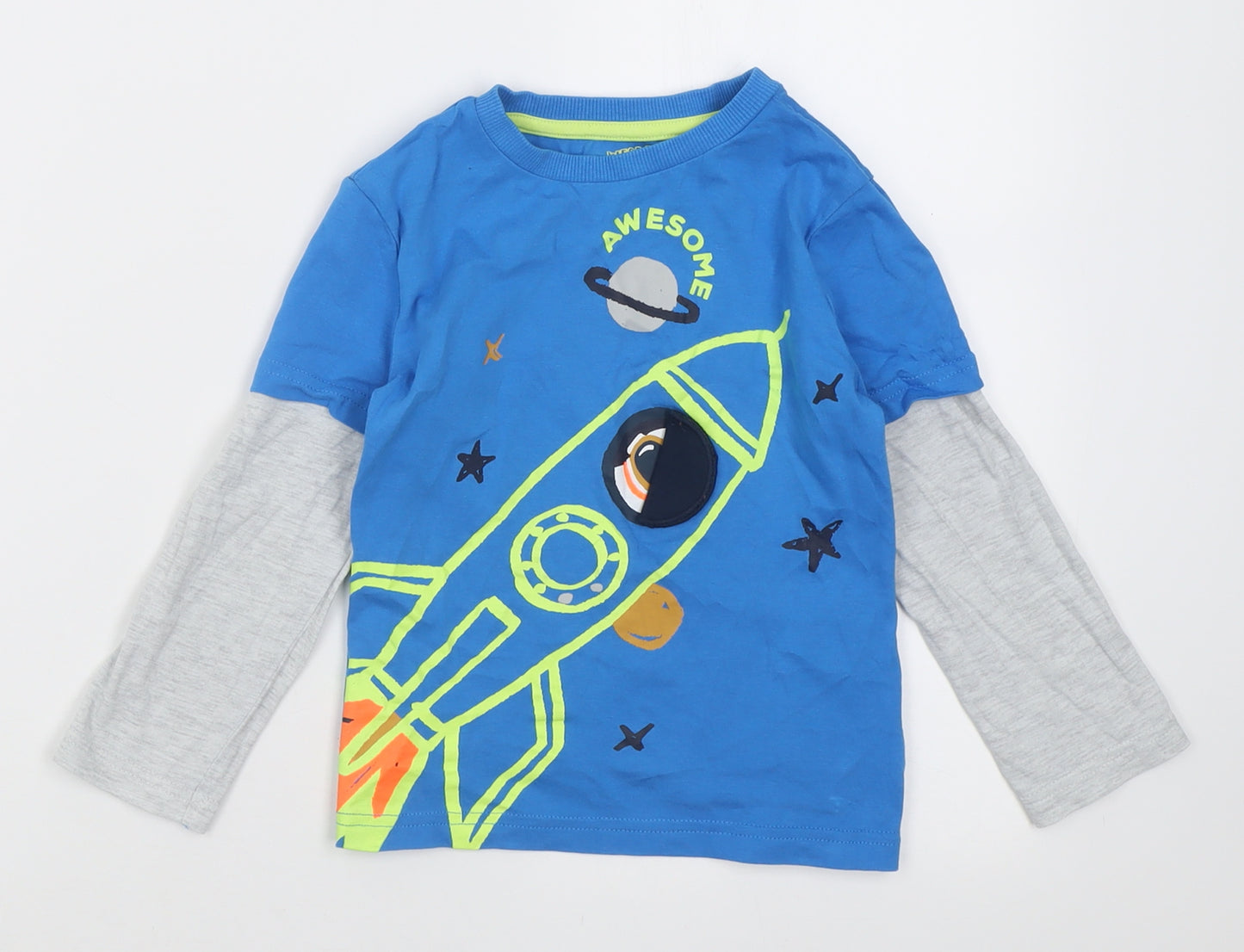 F&F Boys Blue  Cotton Basic Casual Size 4-5 Years Crew Neck Pullover