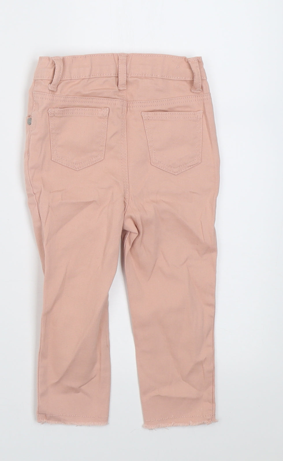 Primark Girls Pink  Cotton Jogger Trousers Size 12-18 Months  Button