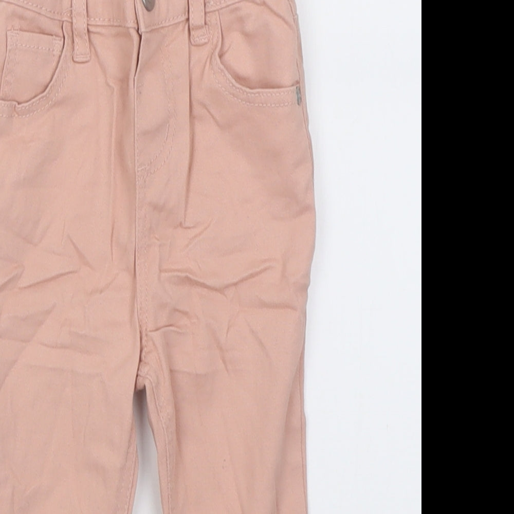 Primark Girls Pink  Cotton Jogger Trousers Size 12-18 Months  Button
