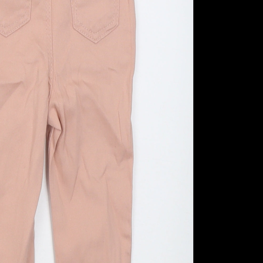 Primark Girls Pink  Cotton Jogger Trousers Size 12-18 Months  Button