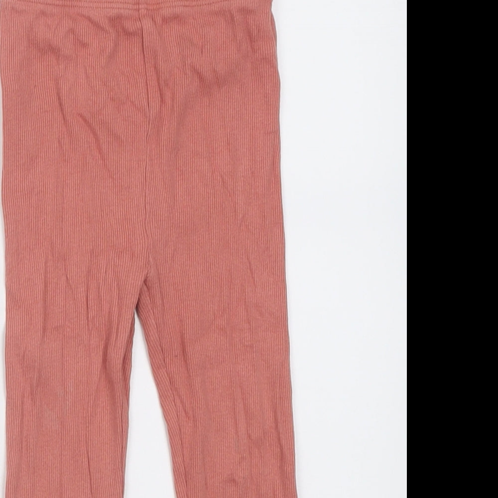 George Girls Pink  Cotton Capri Trousers Size 2-3 Years  Regular Tie - Frozen