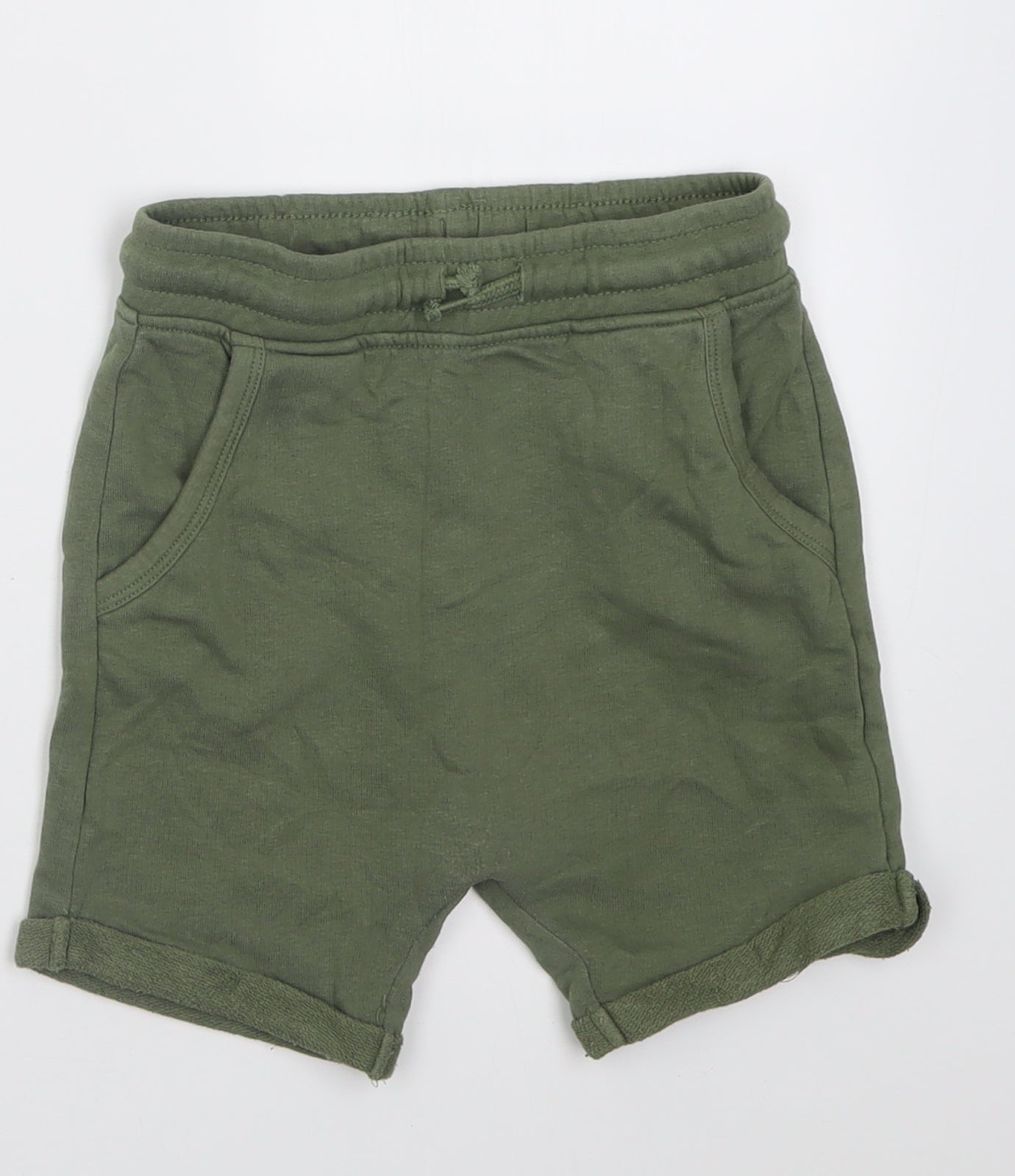 George Boys Green  Cotton Sweat Shorts Size 4-5 Years  Regular Tie