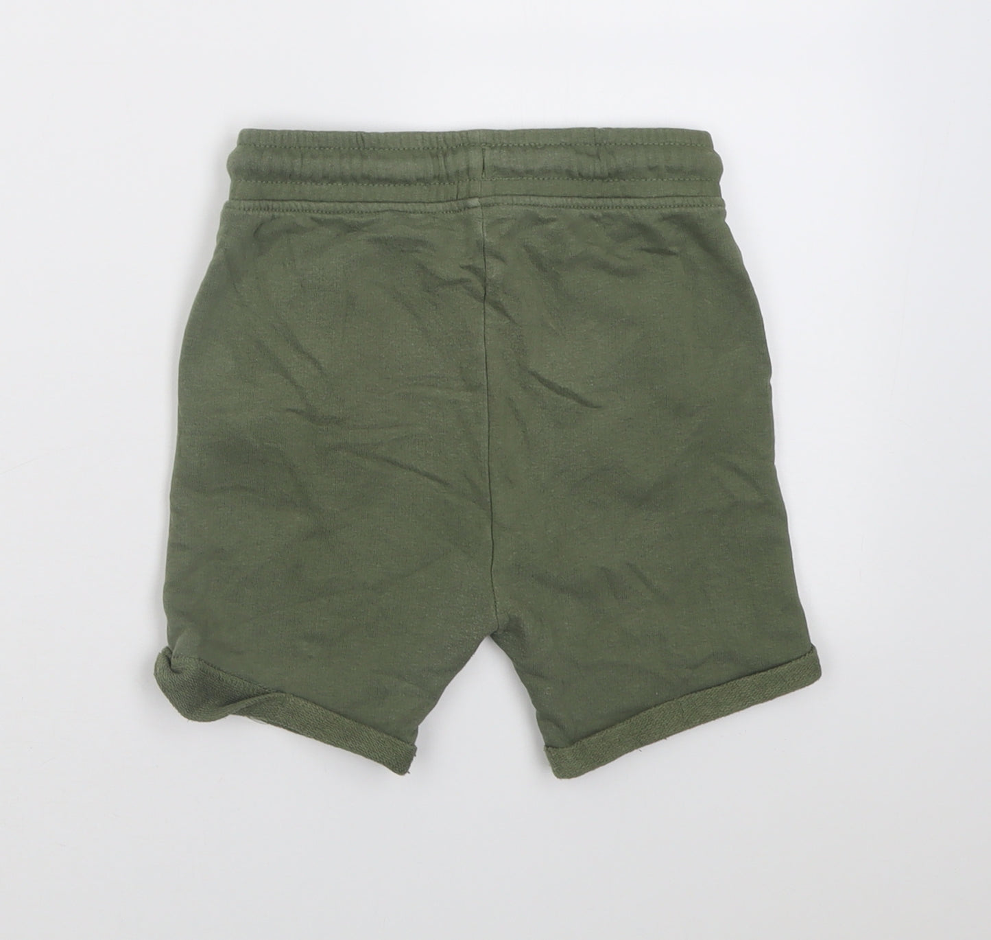 George Boys Green  Cotton Sweat Shorts Size 4-5 Years  Regular Tie