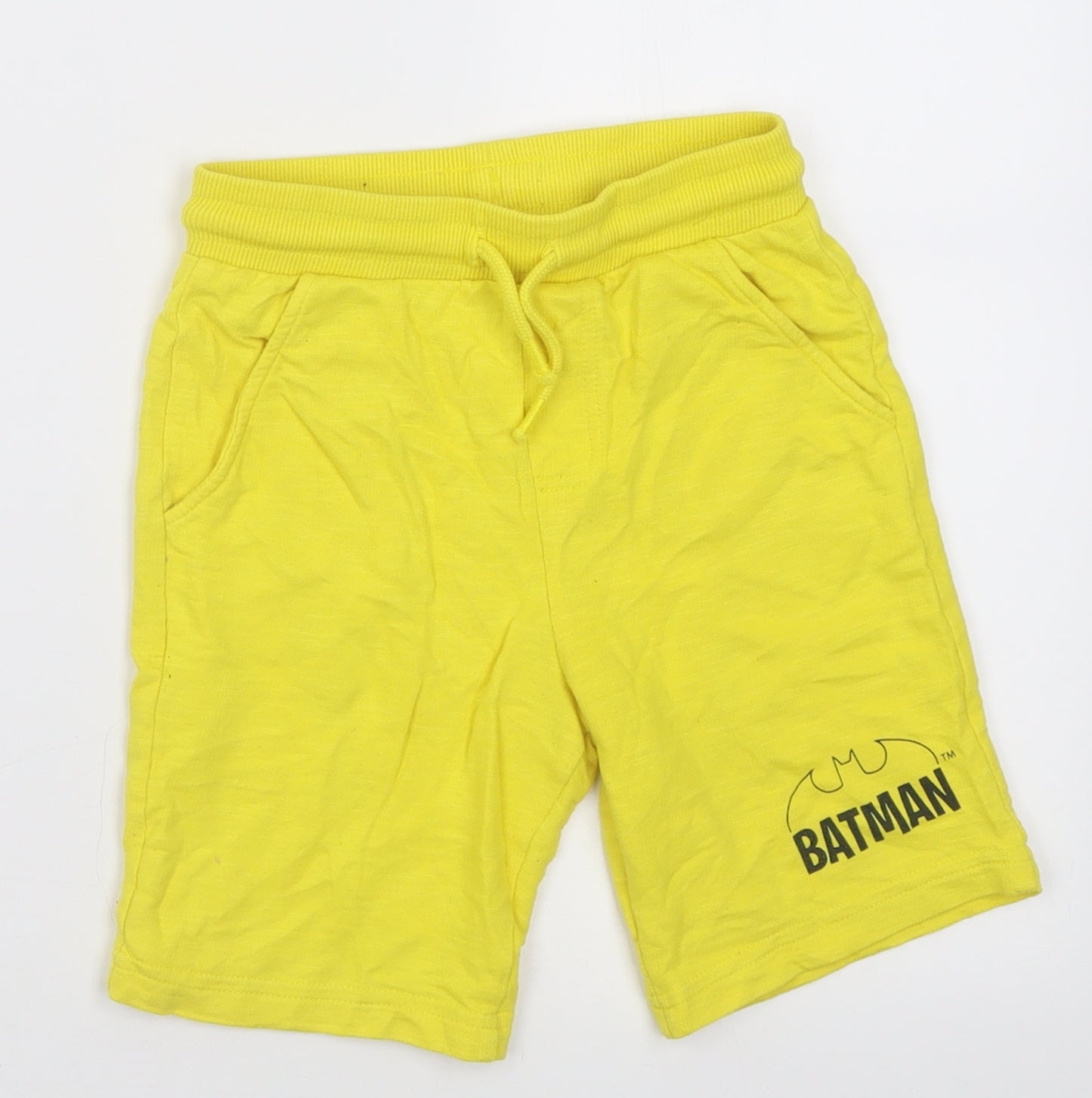 F&F Boys Yellow  Coir Sweat Shorts Size 5-6 Years  Regular Tie - Batman