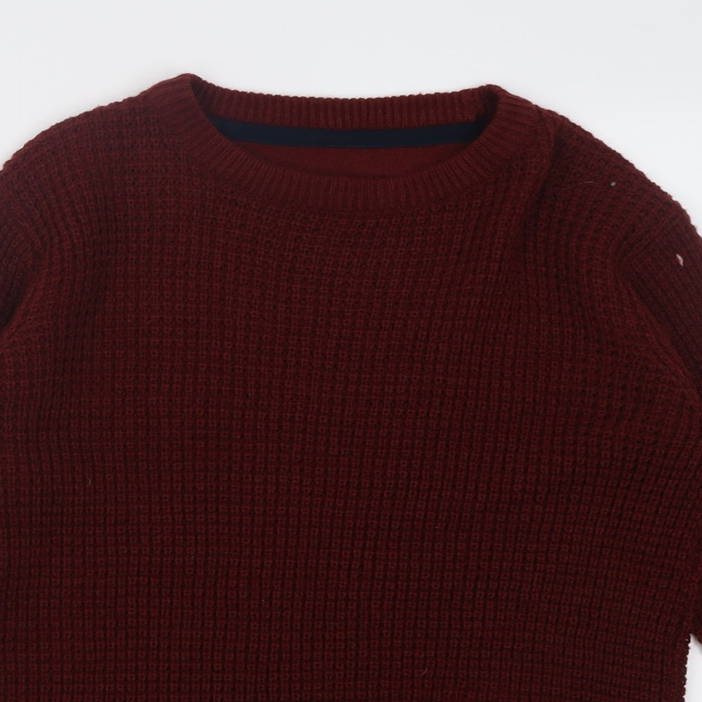 Dunnes Stores Mens Red Crew Neck  Acrylic Pullover Jumper Size M