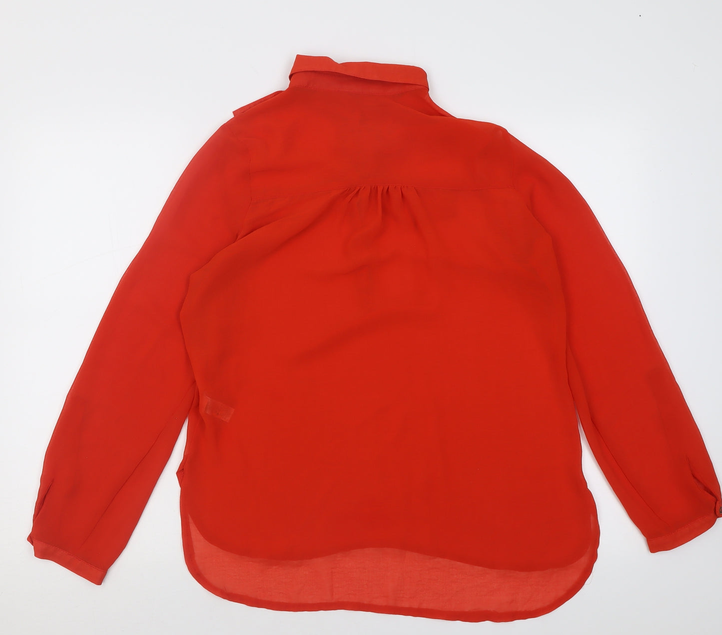 George Womens Orange  Polyester Basic Blouse Size 12 Collared