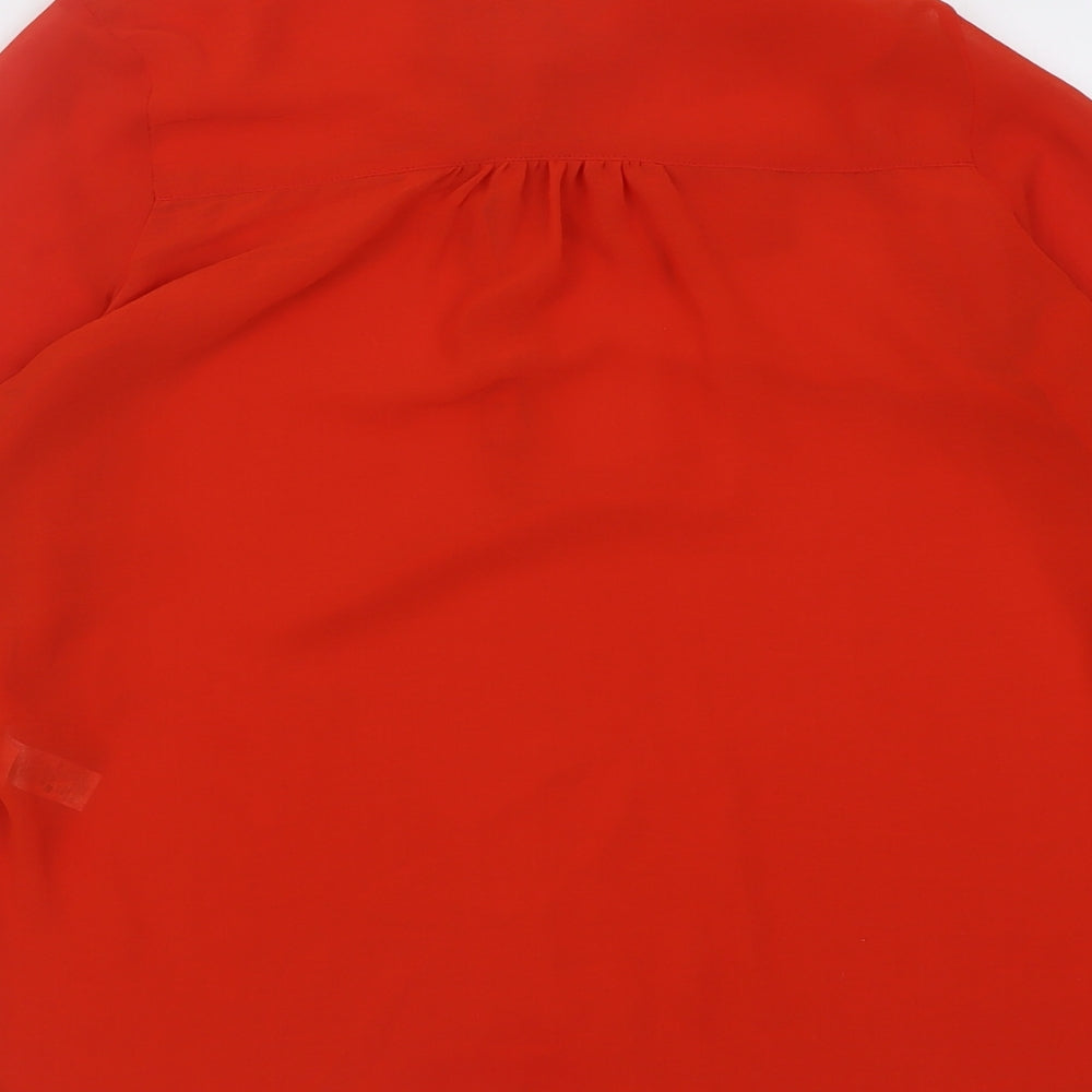 George Womens Orange  Polyester Basic Blouse Size 12 Collared