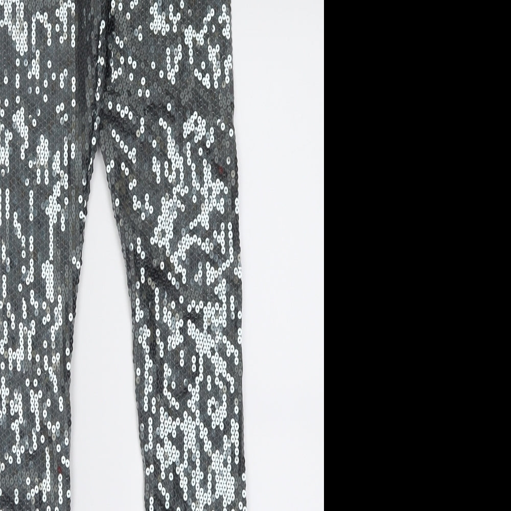 Atmosphere Womens Grey  Viscose Capri Leggings Size 8 L30 in   - Sequin detail