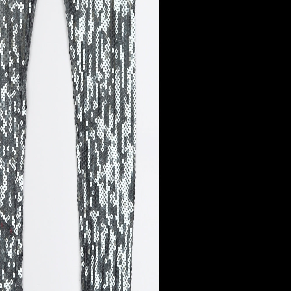 Atmosphere Womens Grey  Viscose Capri Leggings Size 8 L30 in   - Sequin detail