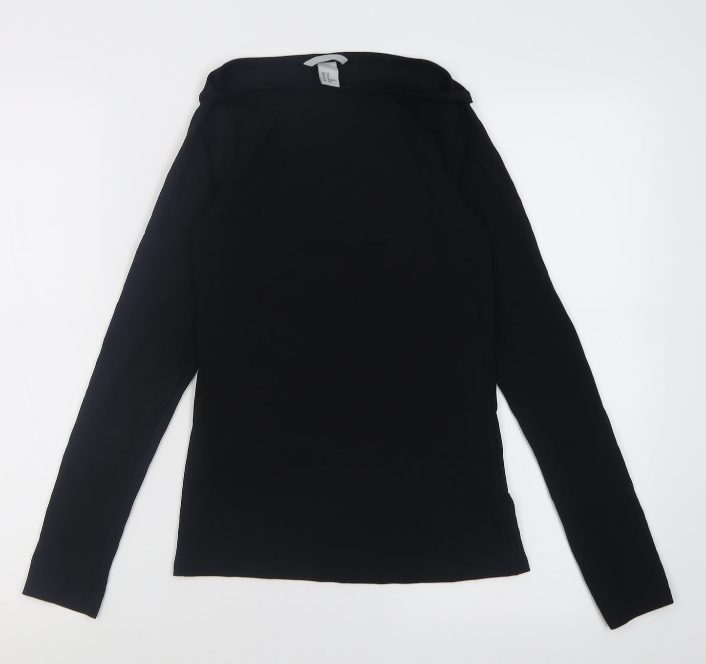 H&M Womens Black  Cotton Basic T-Shirt Size XL Boat Neck