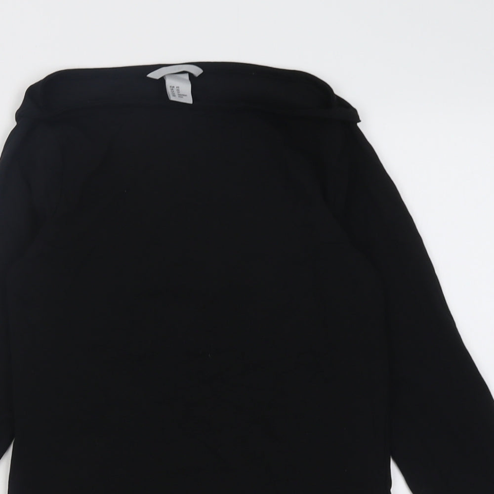 H&M Womens Black  Cotton Basic T-Shirt Size XL Boat Neck