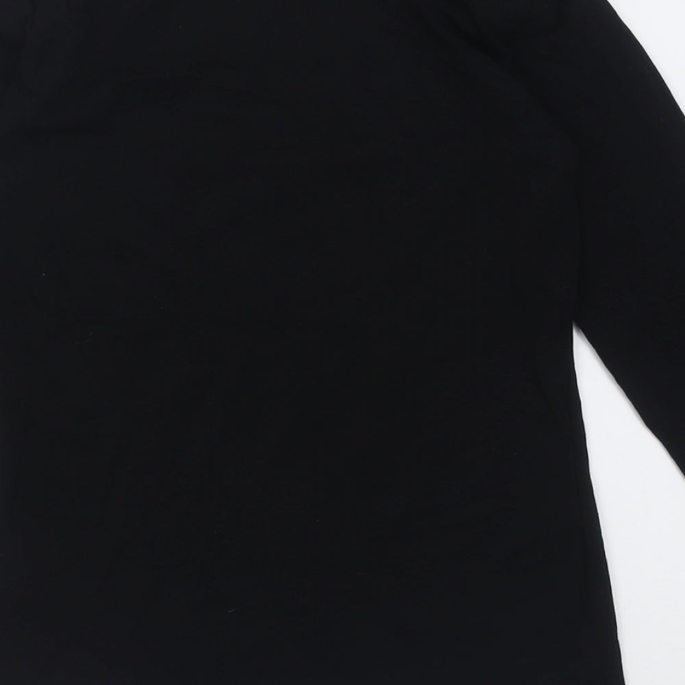 H&M Womens Black  Cotton Basic T-Shirt Size XL Boat Neck