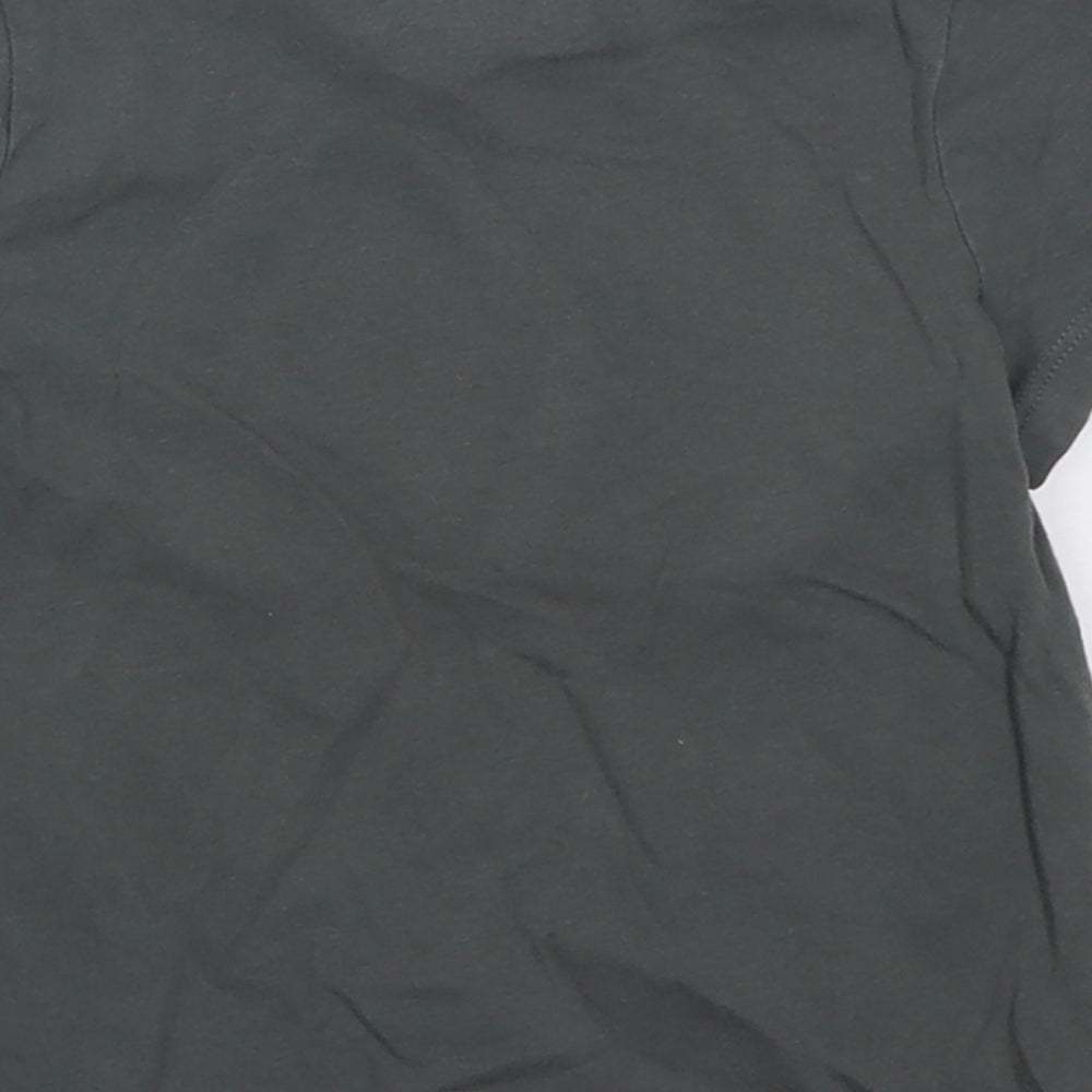 Marks and Spencer Girls Grey  Cotton Basic T-Shirt Size 4-5 Years Crew Neck Pullover - dinos rule