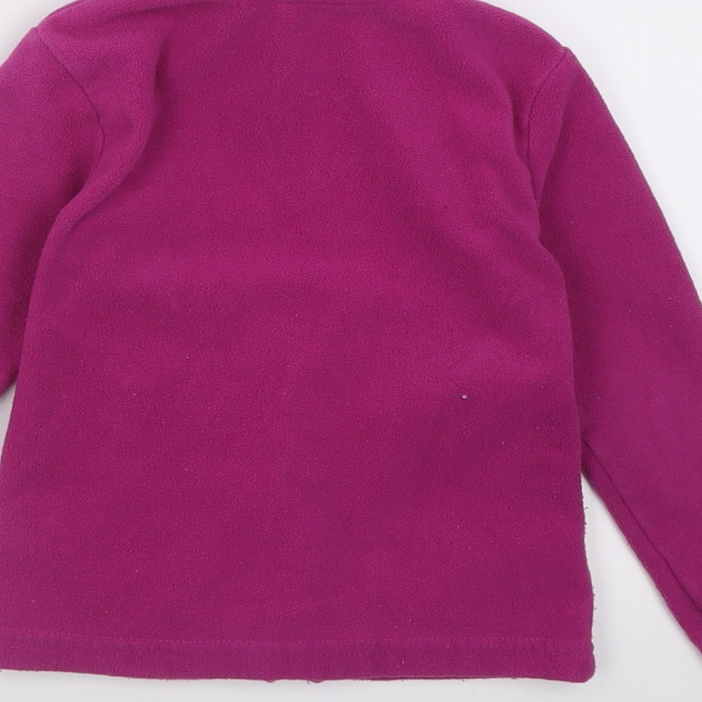 Dunnes Stores Girls Purple High Neck  Polyester Full Zip Jumper Size 3 Years  Zip