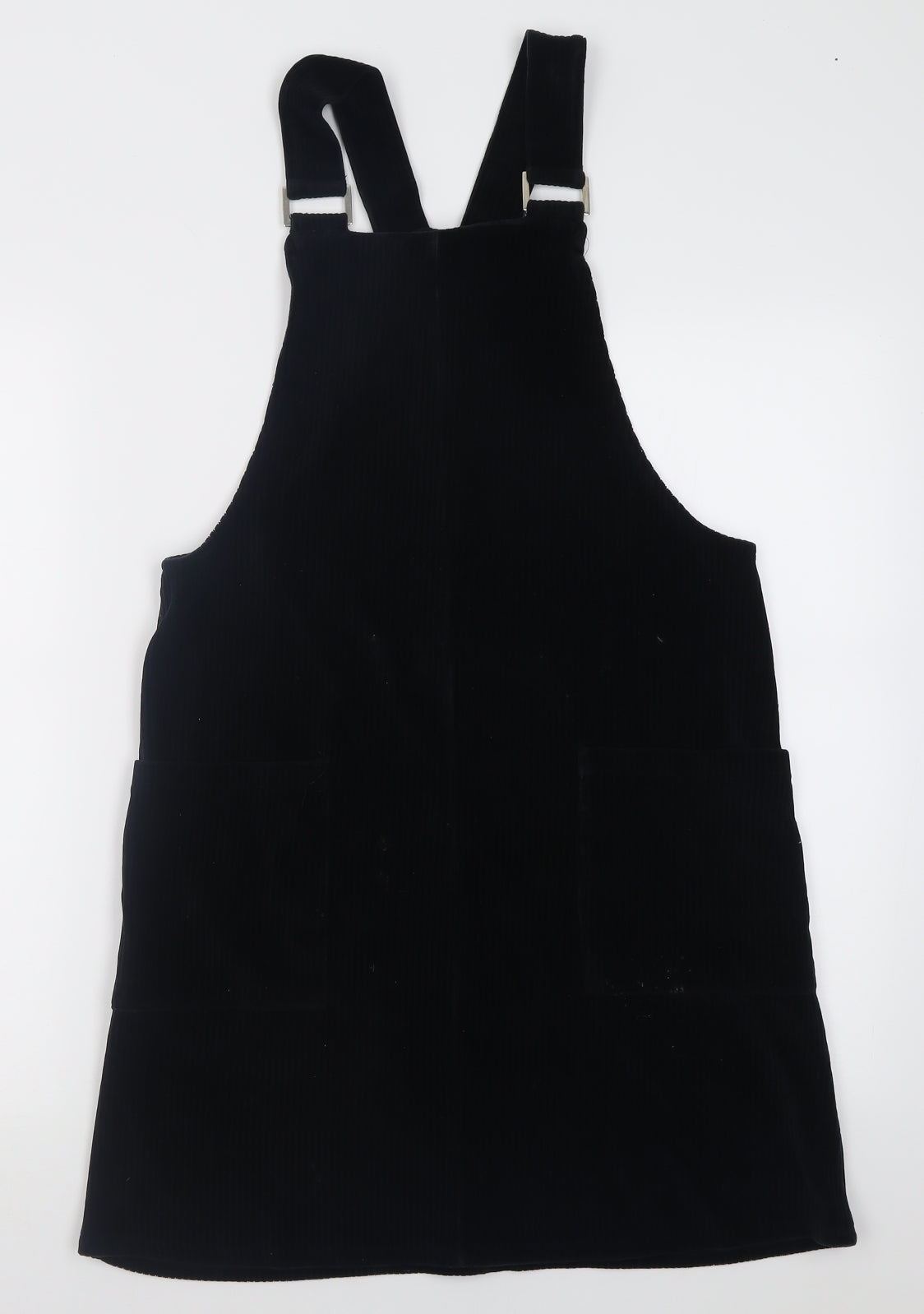 New Look Womens Black  Cotton Pinafore/Dungaree Dress  Size 10  Square Neck Pullover
