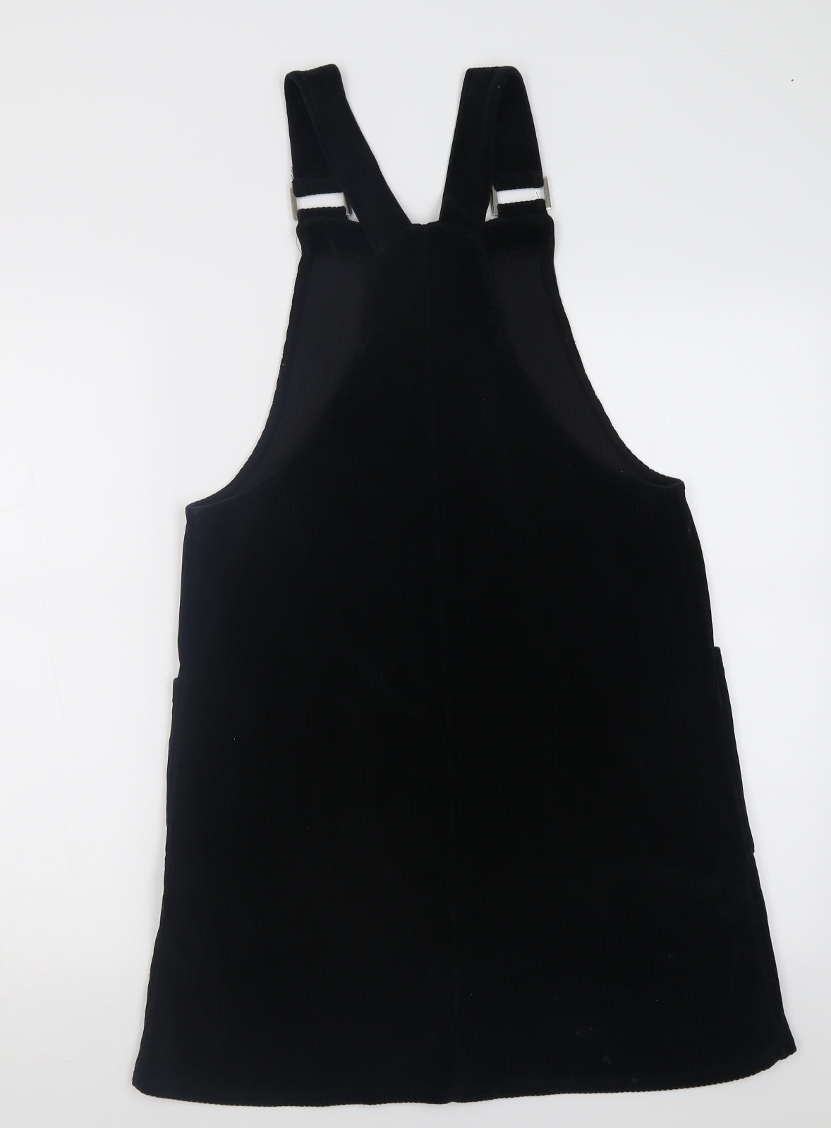 New Look Womens Black  Cotton Pinafore/Dungaree Dress  Size 10  Square Neck Pullover