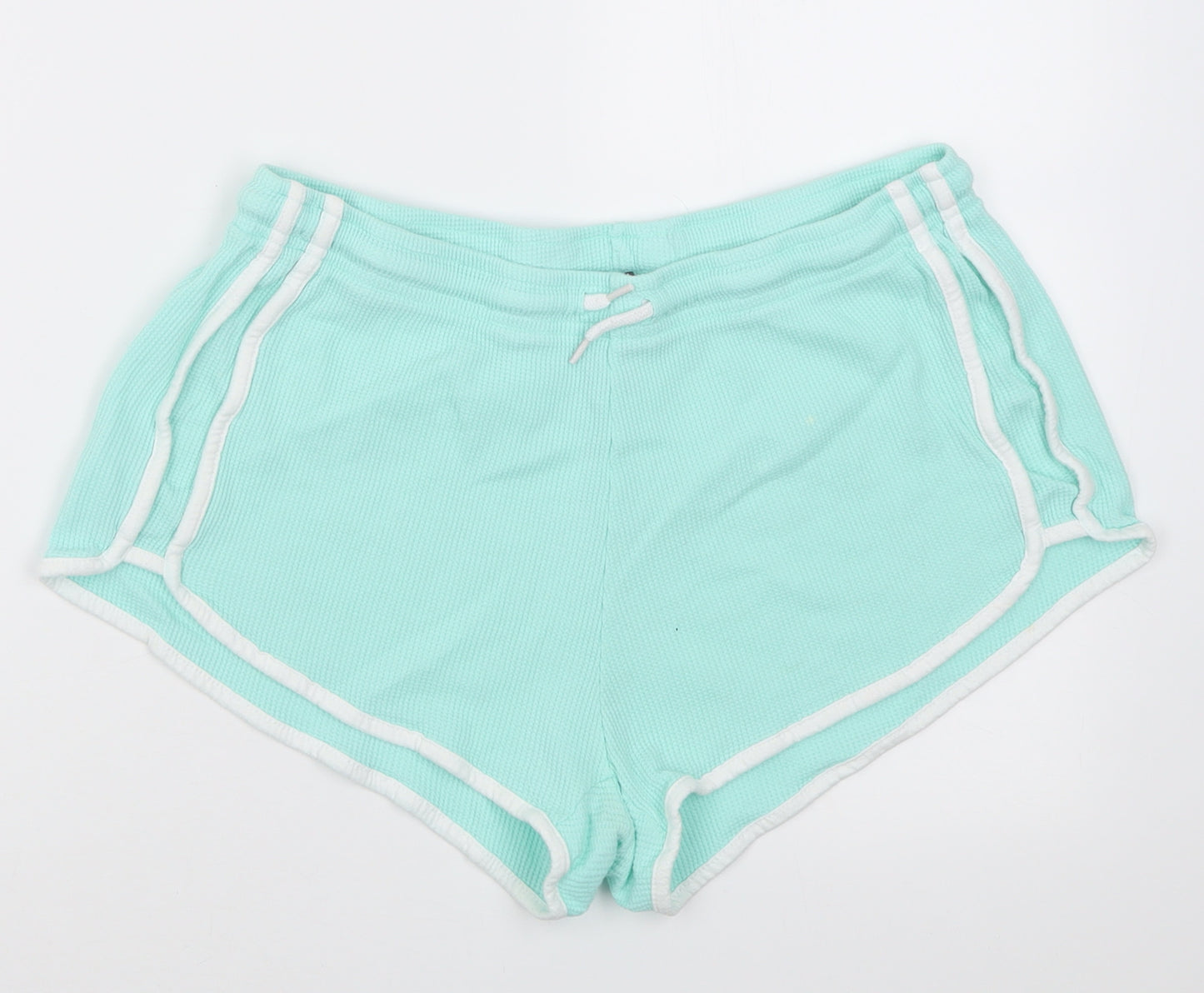 Primark Womens Blue  Cotton Sweat Shorts Size M  Regular Tie