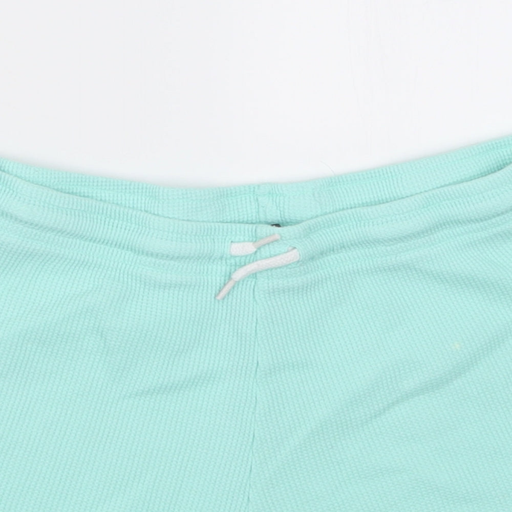 Primark Womens Blue  Cotton Sweat Shorts Size M  Regular Tie