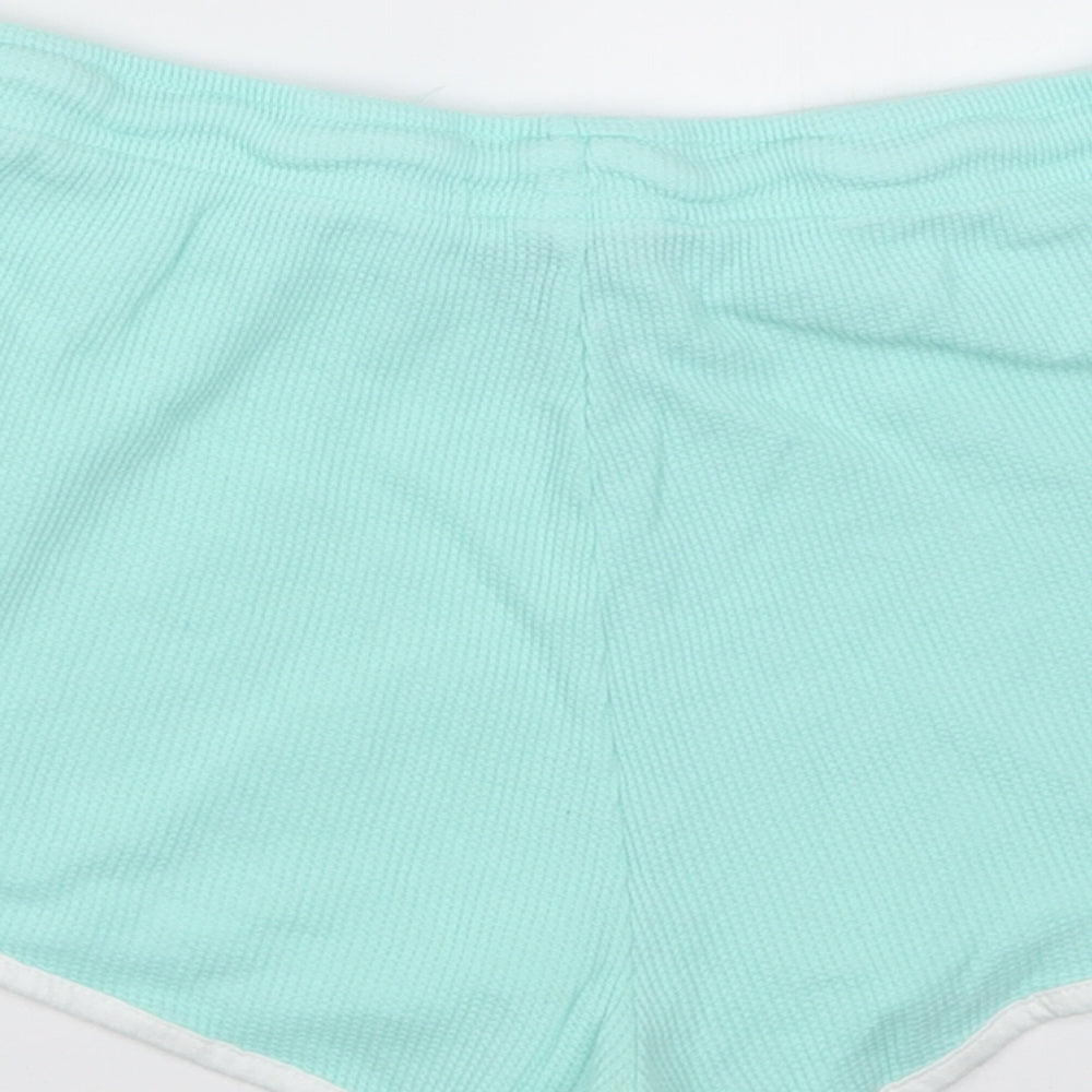 Primark Womens Blue  Cotton Sweat Shorts Size M  Regular Tie