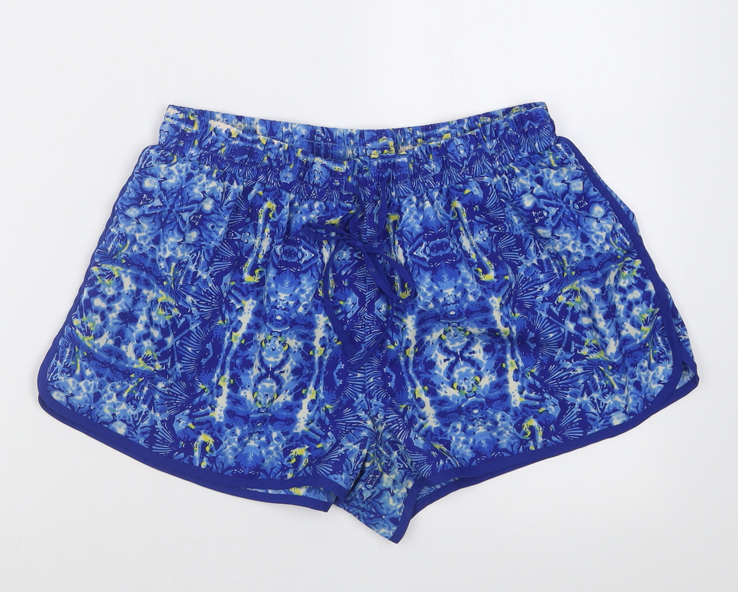 Atmosphere Womens Blue Geometric Polyester Sweat Shorts Size 10  Regular Tie